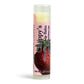 A chapstick with pink label and the name "Chappy's Strawberry Lip Balm"