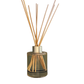 Reed diffuser with wooden sticks in a glass bottle on a white background