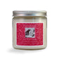 A soy wax candle jar with a label that reads 'Farmhouse Soy Wax Candle, Cranberry Cinnamon, Extra Fragrant - Burns Clean', with a picture of a house and the brand name 'Sweet Grass Farm'.